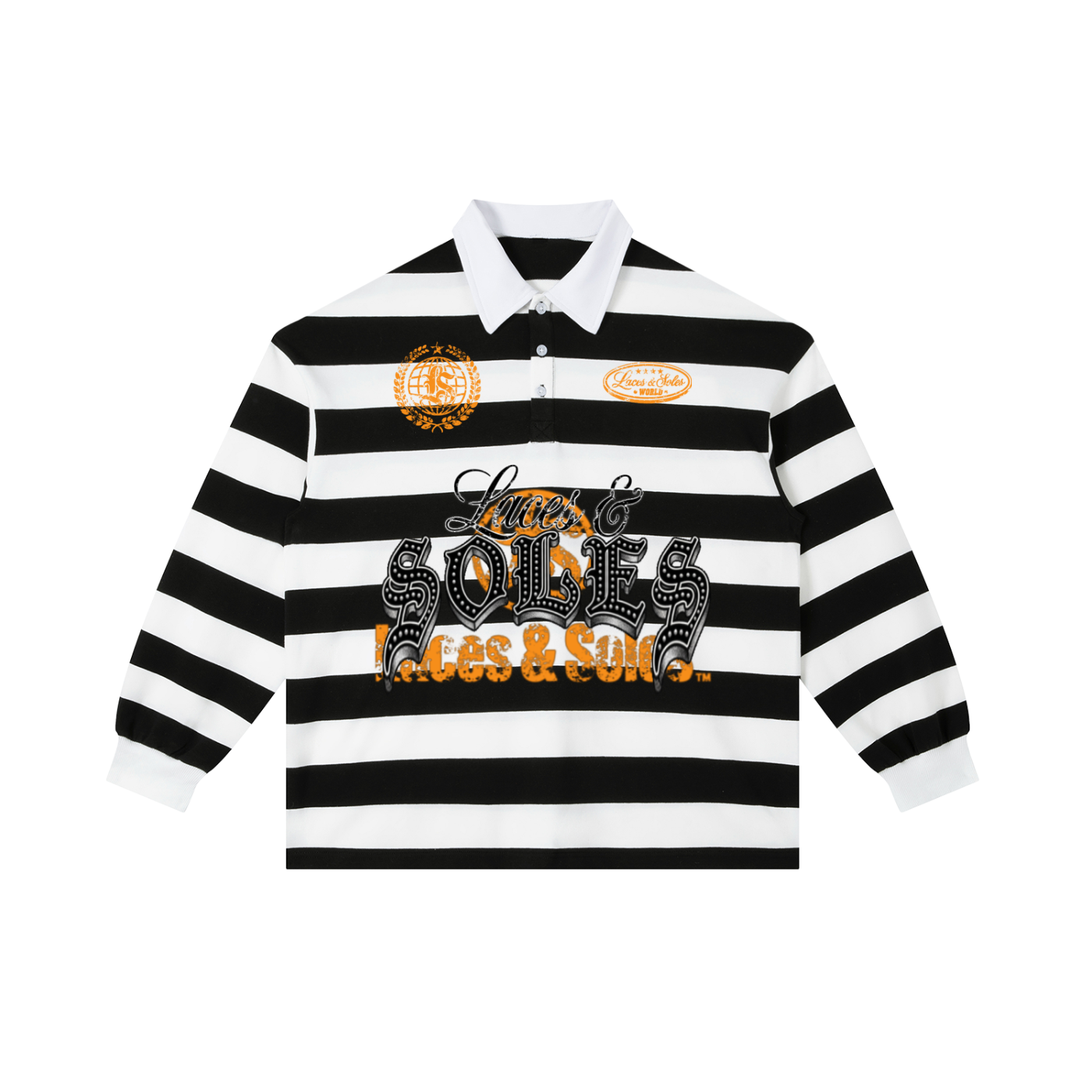 Laces&Soles Black/white/orange Polo Shirt