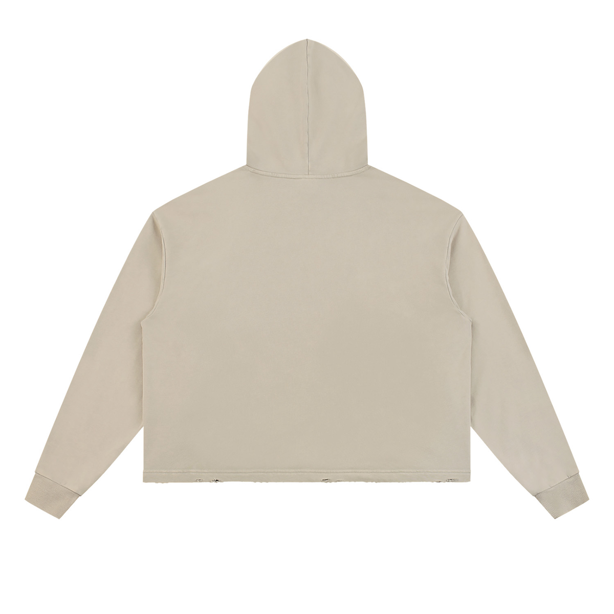 PYIG Vintage Washed Frayed-Hem Hoodie