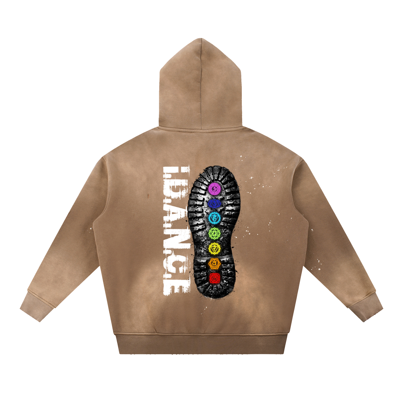 iDANCE Vintage Washed Frayed Fleece Hoodie