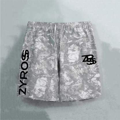 Zyross Cotton French Terry Camo Shorts (400GSM)