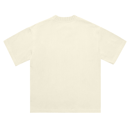 First Class Syndicate Knitted Neck T-Shirt-Cream