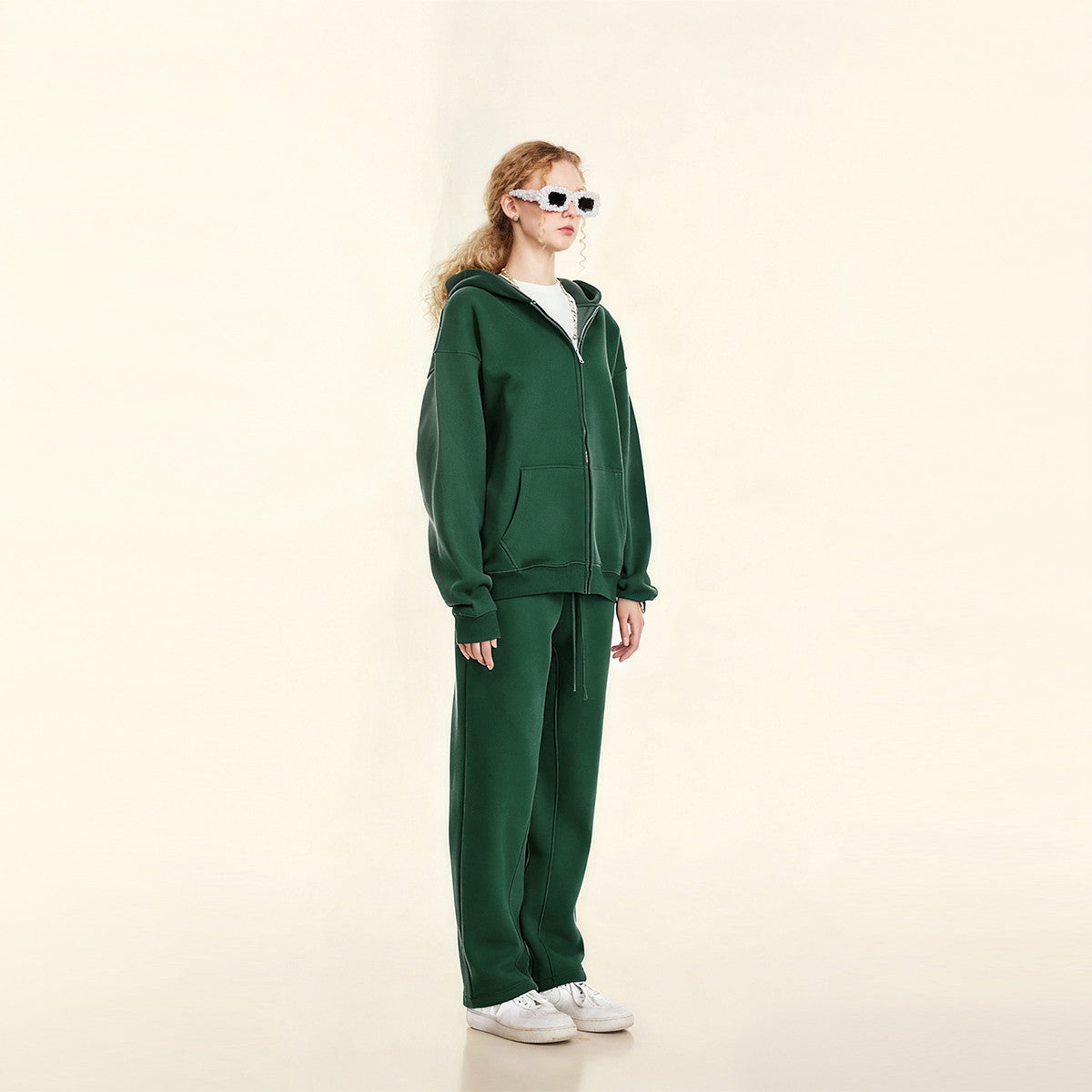 Urban Root Heavyweight Fleece Zip-Up Oversized Hoodie (380GSM)