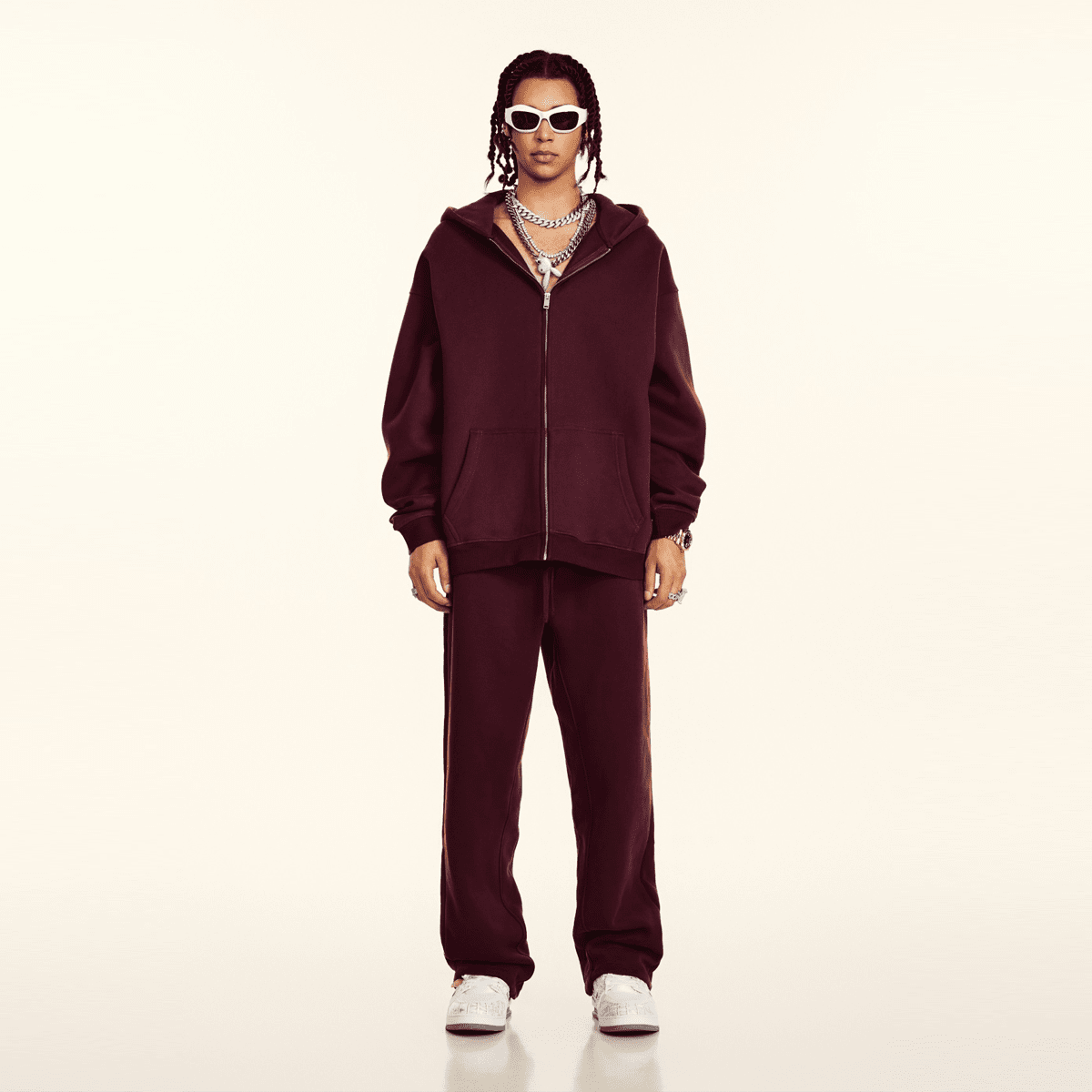 Urban Root Heavyweight Fleece Zip-Up Oversized Hoodie (380GSM)
