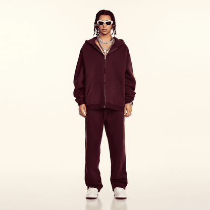 Urban Root Heavyweight Fleece Zip-Up Oversized Hoodie (380GSM)