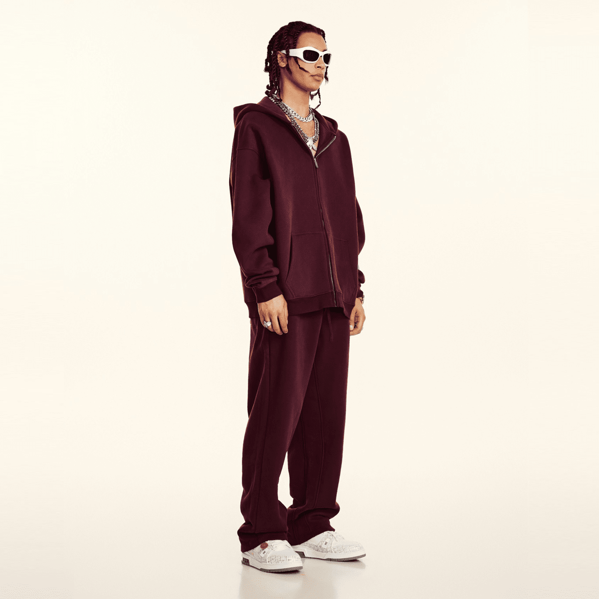 Urban Root Heavyweight Fleece Zip-Up Oversized Hoodie (380GSM)