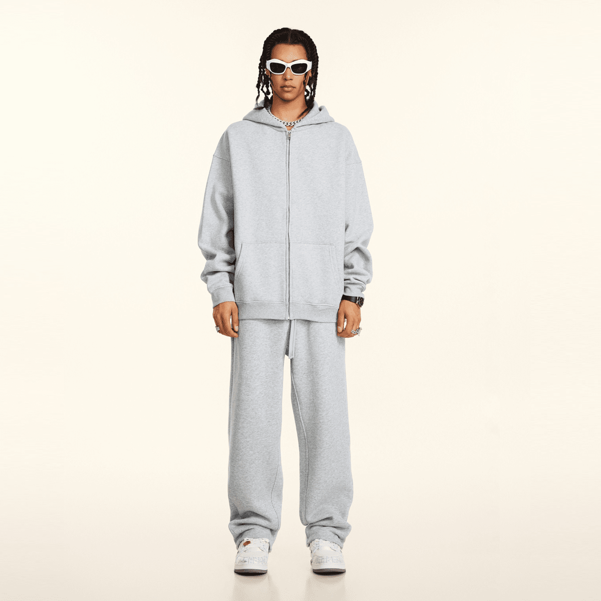 Urban Root Heavyweight Fleece Zip-Up Oversized Hoodie (380GSM)
