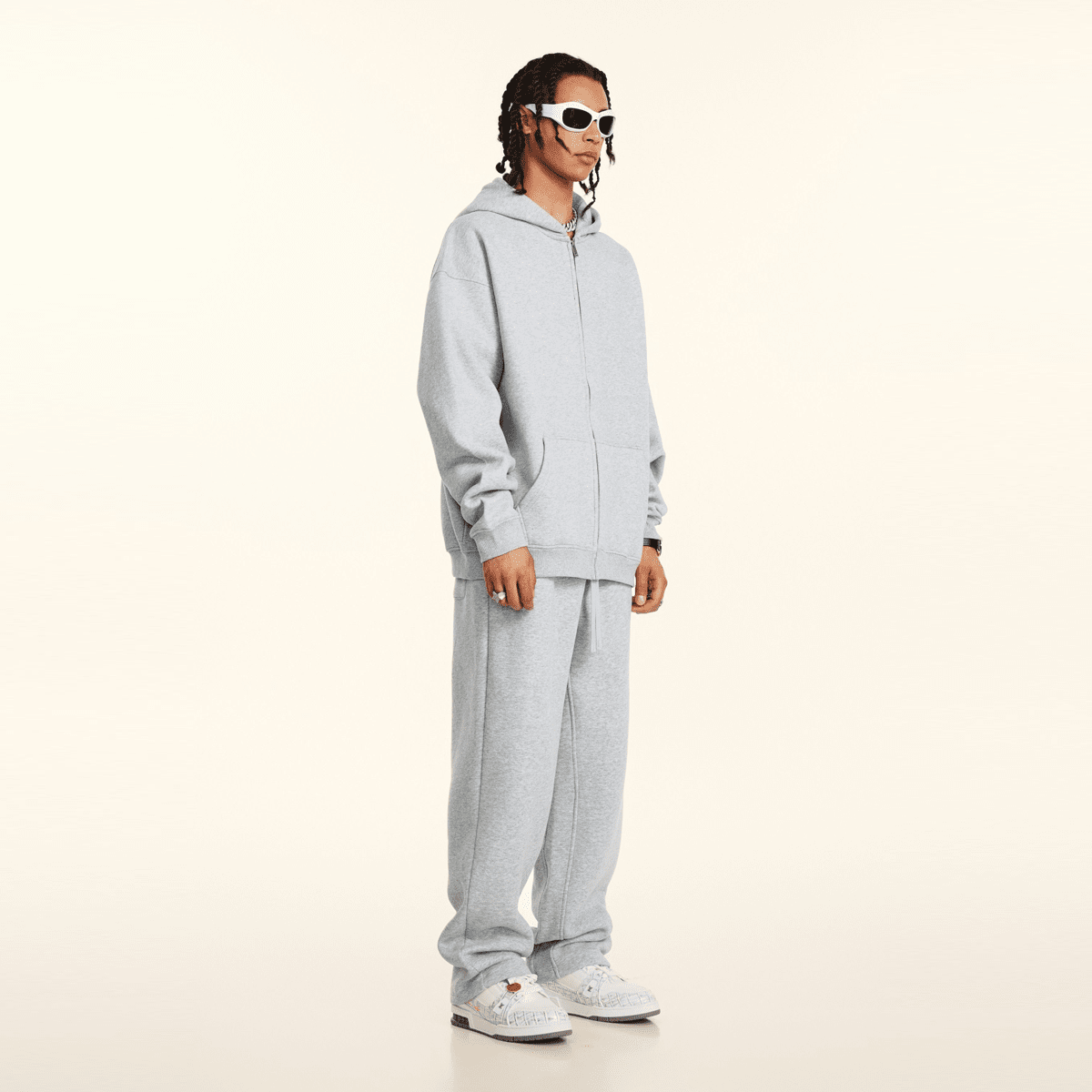 Urban Root Heavyweight Fleece Zip-Up Oversized Hoodie (380GSM)