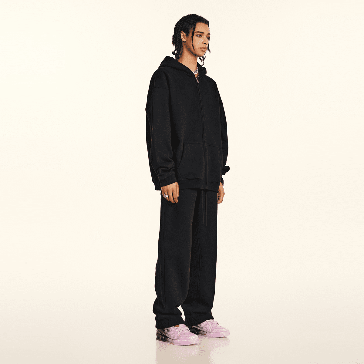 Urban Root Heavyweight Fleece Zip-Up Oversized Hoodie (380GSM)