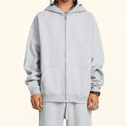 Urban Root Heavyweight Fleece Zip-Up Oversized Hoodie (380GSM)
