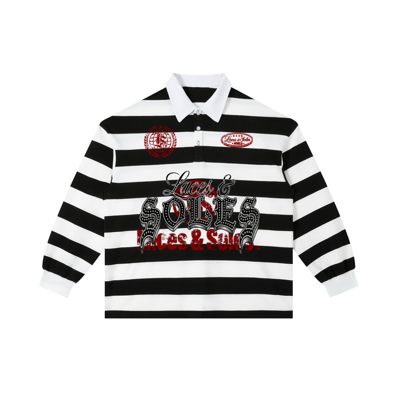 Laces&Soles Black/white/red Polo Shirt