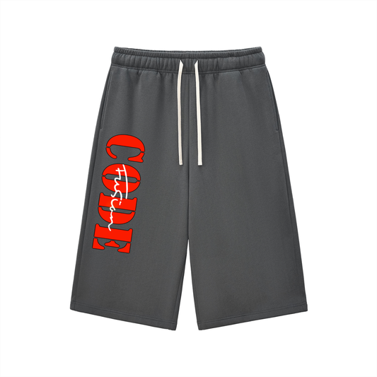 Code Fusion Three-quarter Sweatpants- Red