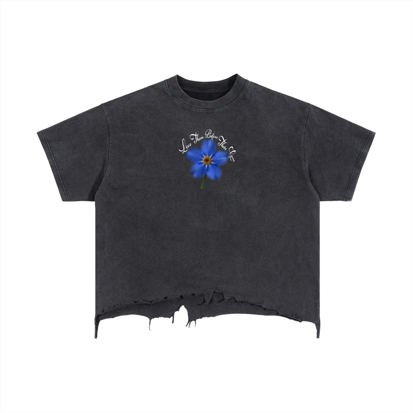 L&M Vintage Wash Boxy Distressed Hem T-Shirt