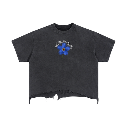 L&M Vintage Wash Boxy Distressed Hem T-Shirt