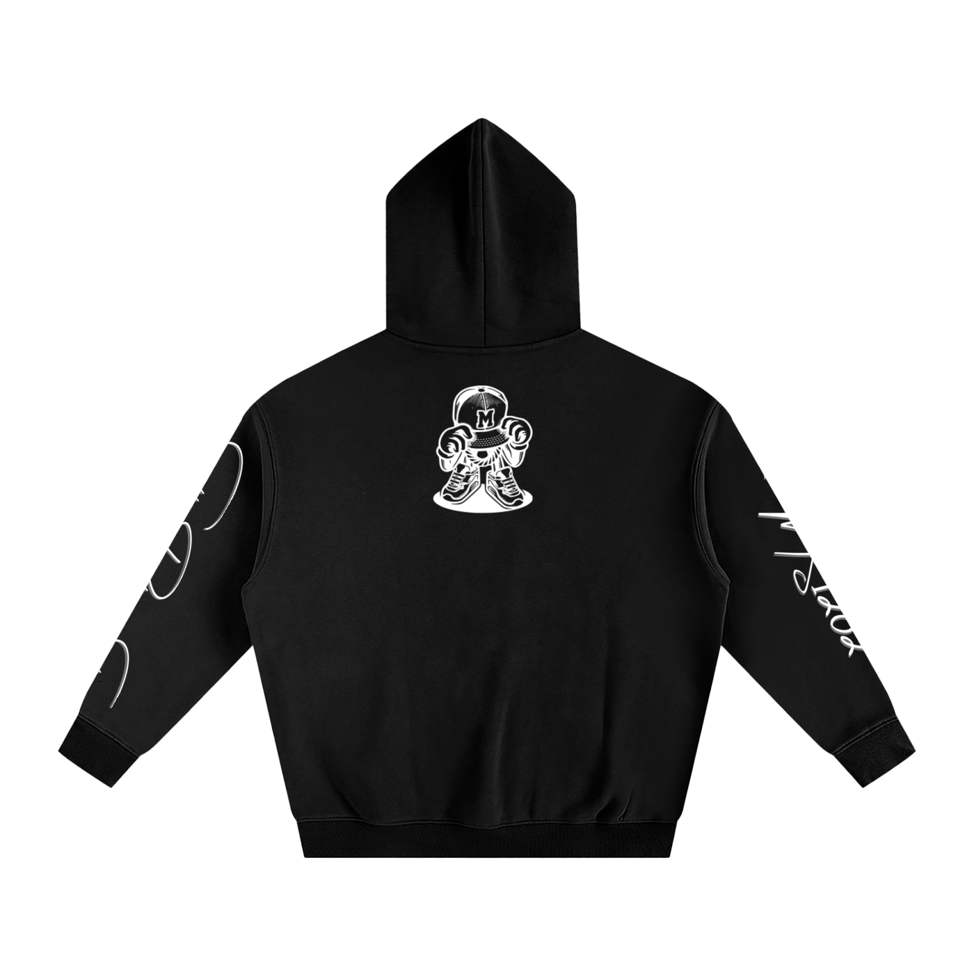 MS1282 Oversize Fleeced Hoodie-Black