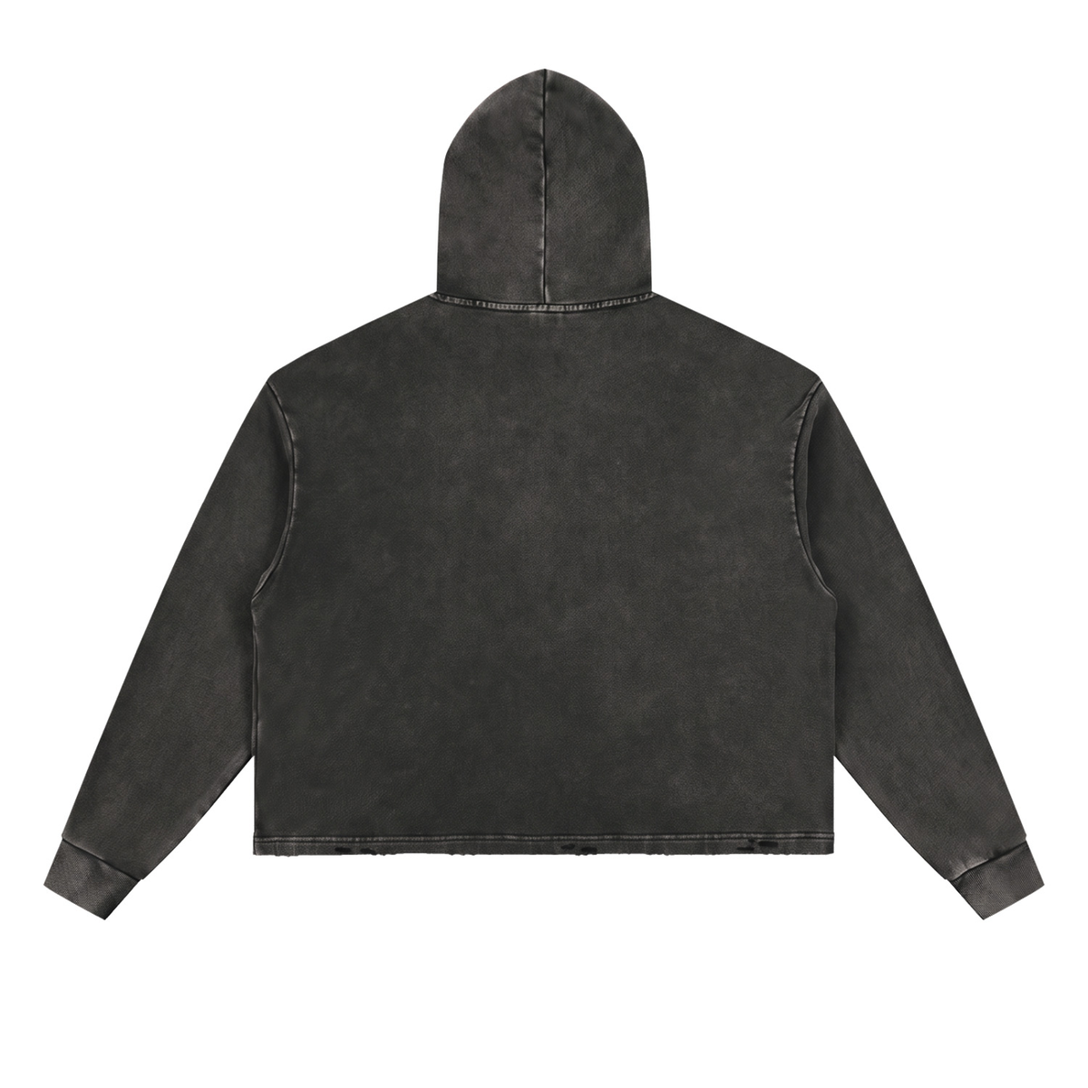 PYIG Vintage Washed Frayed-Hem Hoodie