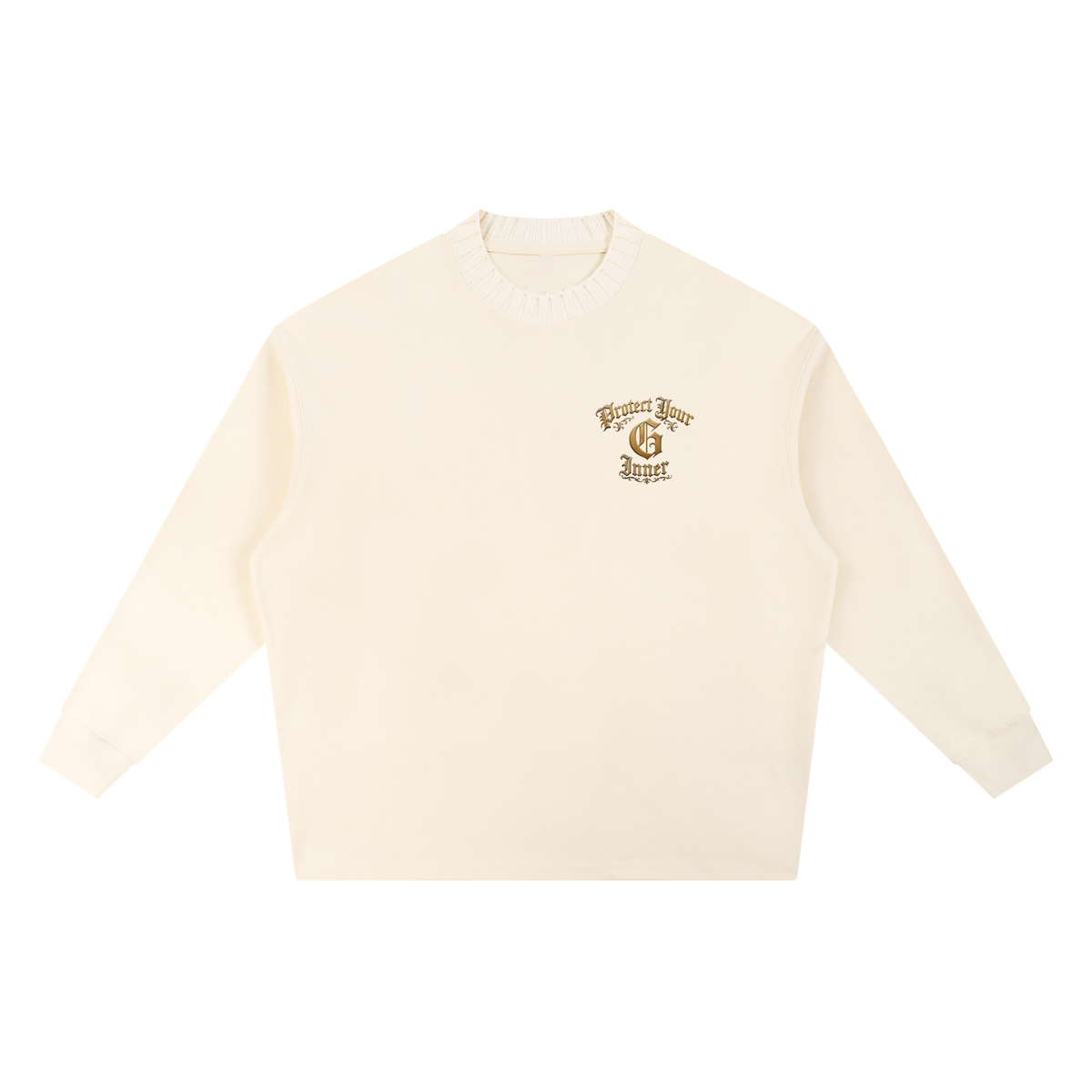 PYIG Knitted Round Neck Oversize Sweatshirt