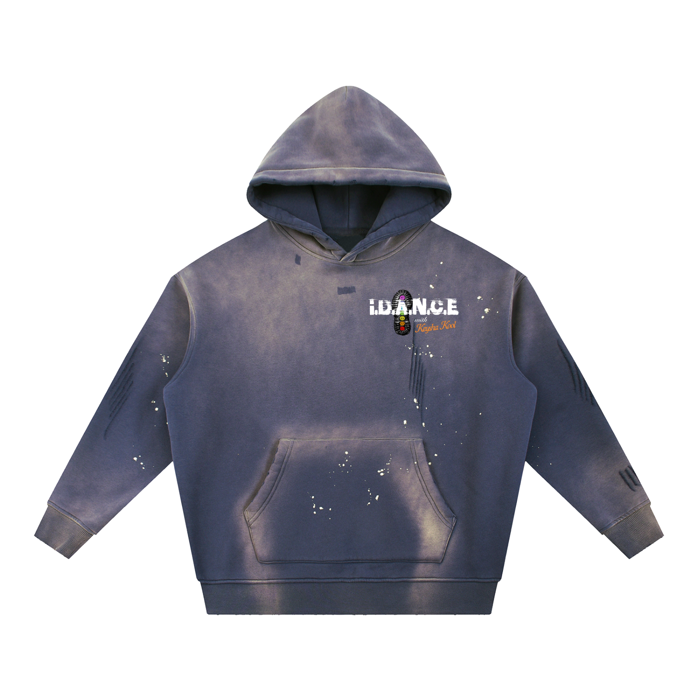 iDANCE w/ Keysha Kool Vintage Washed Frayed Fleece Hoodie