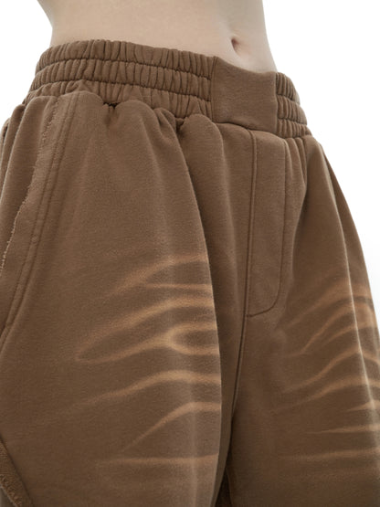 Vintage Washed Tiger Stripes Short Pants