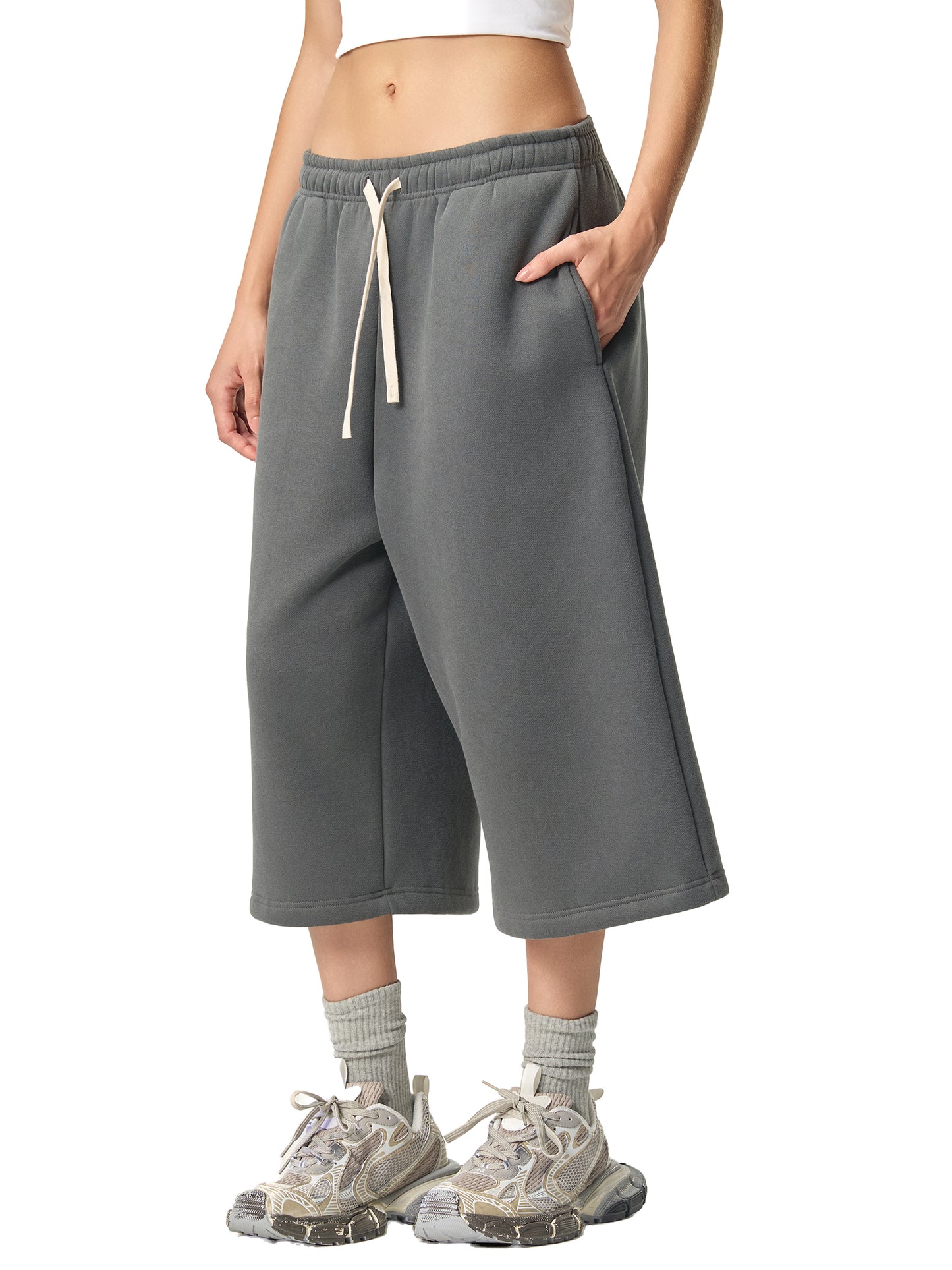 Code Fusion Three-quarter Sweatpants- Red