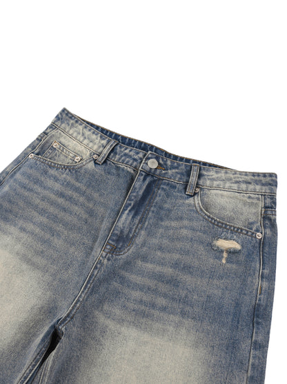 First Class Syndicate Faded Distressed Baggy Denim Shorts