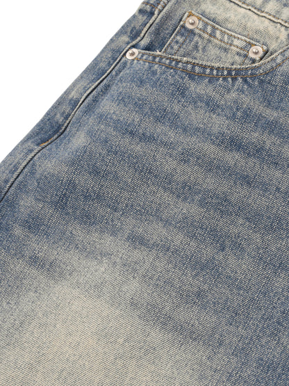 First Class Syndicate Faded Distressed Baggy Denim Shorts